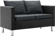 Double seat made of artificial leather black and dark gray - Couch