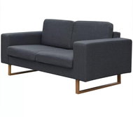 Pohovka Dvoumístná pohovka s textilním čalouněním tmavě šedá - Pohovka