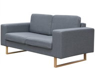 Pohovka Dvoumístná pohovka s textilním čalouněním, světle šedá - Pohovka