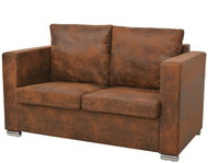 Double sofa 137 x 73 x 82 cm artificial suede - Couch
