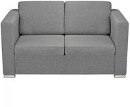 Two-seater sofa with textile upholstery, light gray - Couch