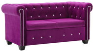 Chesterfield two-seater velvet 146 x 75 x 72 cm purple - Couch