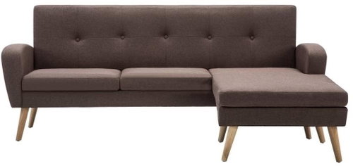 Corner sofa with textile upholstery 186 x 136 x 79 cm brown - Couch - Main image