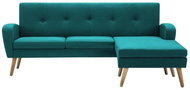Corner sofa with textile upholstery 186 x 136 x 79 cm green - Couch