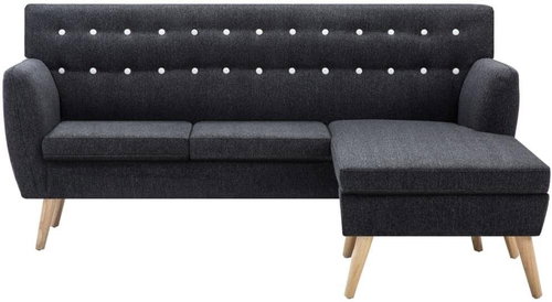 Corner sofa textile upholstery 171.5 x138x81.5 cm dark gray - Couch - Main image