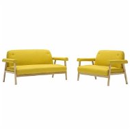 Sofa Set for 5 People, 2 pieces, ,Textile Upholstery, Yellow - Sofa