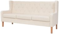 Three-seater sofa, textile upholstery, creamy white - Couch