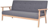 Three-seater sofa, textile upholstery, dark gray - Couch