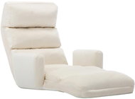 Pohovka Podlahová rozkládací pohovka s područkami krémová textil - Pohovka