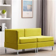 2-piece Sofa Textile Yellow - Sofa