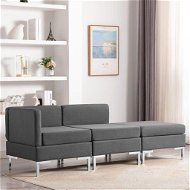 3-piece Sofa Textile Dark Grey - Sofa