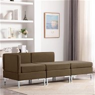 3-piece Sofa Textile Brown - Sofa