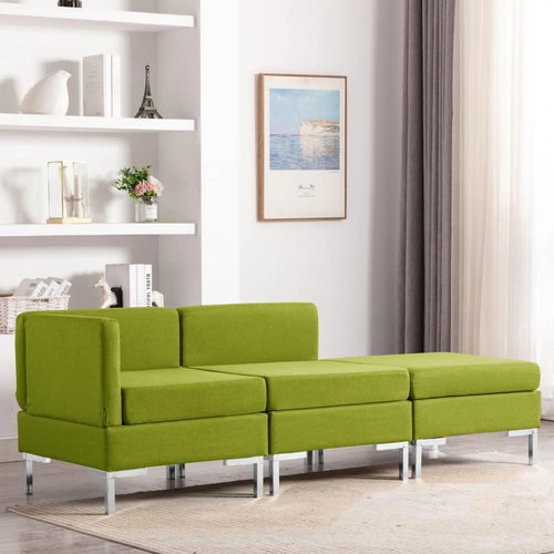 3-piece Sofa Textile Green - Sofa - Main image