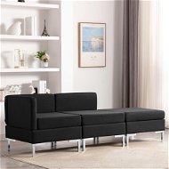 3-piece Sofa, Textile, Black - Sofa