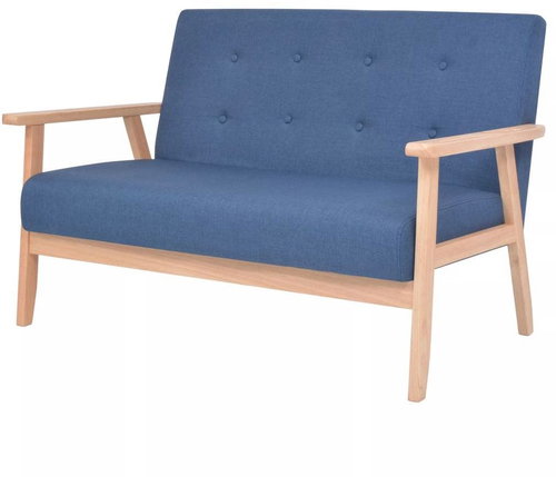 2-seater sofa textile blue - Couch - Main image