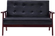 2-seater sofa black faux leather - Couch