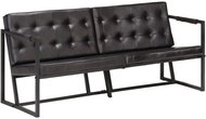 3-seater seat black genuine goatskin - Couch