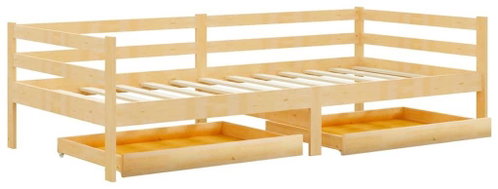 SHUMEE válenda se zásuvkami 90 × 200 cm, masivní borové dřevo, 3083674 - Postel - Main image