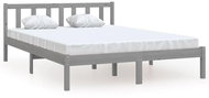 Shumee šedý masivní borovice 120×200 cm, 810079 - Postel