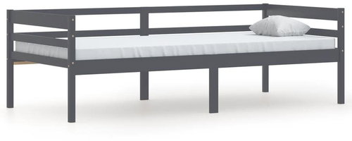 Shumee tmavě šedý masivní borovice 90×200 cm, 322055 - Postel - Main image