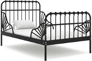 Shumee Prodloužitelný černý kov 80×130/200 cm, 324740 - Rám postele