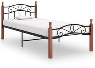 Shumee černý kov a masivní dubové dřevo 90×200 cm, 324904 - Postel