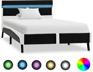 Shumee s LED světlem černý umělá kůže 90×200 cm, 280302 - Rám postele