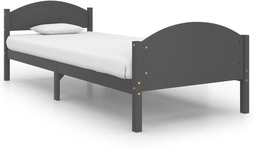 Shumee tmavě šedý masivní borové dřevo 100×200 cm, 322047 - Postel - Main image