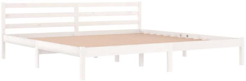 SHUMEE válenda 200 × 200 cm, masivní borové dřevo, bílá, 810451 - Postel - Main image