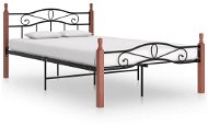Shumee černý kov a masivní dubové dřevo 120×200 cm, 324906 - Rám postele