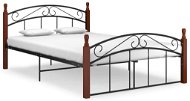 Shumee černý kov a masivní dubové dřevo 140×200 cm , 324921 - Rám postele