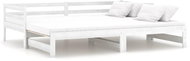 SHUMEE výsuvná válenda 2× (90 × 200) cm, masivní borovice, bílá, 806951 - Postel