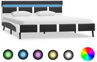 Shumee s LED svetlom sivý umelá koža 140 × 200 cm, 280309 - Rám postele