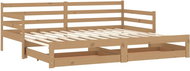 SHUMEE výsuvná válenda 2× (90 × 200) cm, masivní borovice, medově hnědá, 3083702 - Postel
