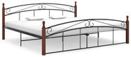 Shumee černý kov a masivní dubové dřevo 200×200 cm, 324924 - Postel