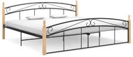 Shumee černý kov a masivní dubové dřevo 200×200 cm , 324931 - Postel