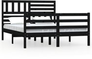 Shumee černý masivní dřevo 135×190 cm 4FT6 dvoulůžko, 3101067 - Rám postele