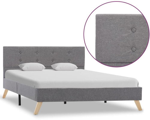 Shumee světle šedý textil 120×200 cm, 284818 - Rám postele - Main image