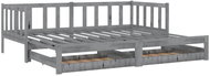 SHUMEE výsuvná válenda 2× (90 × 200) cm masivní borovice, šedá, 3083706 - Postel