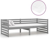 SHUMEE válenda s matrací 90 × 200 cm, masivní borové dřevo, šedá, 3083651 - Postel