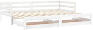 SHUMEE výsuvná válenda 2× (90 × 200) cm, masivní borovice, bílá, 3083695 - Postel
