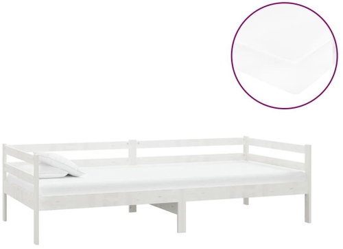 SHUMEE válenda s matrací 90 × 200 cm, masivní borové dřevo, bílá, 3083575 - Postel - Main image