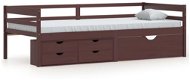 Shumee so zásuvkami tmavo hnedý borovica 90 × 200 cm, 322059 - Rám postele
