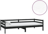 SHUMEE válenda s matrací 90 × 200 cm, masivní borové dřevo, černá, 3083578 - Postel
