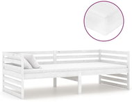 SHUMEE válenda s matrací 90 × 200 cm, masivní borové dřevo, bílá, 3083630 - Postel