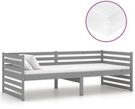 SHUMEE válenda s matrací 90 × 200 cm, masivní borové dřevo, šedá, 3083631 - Postel