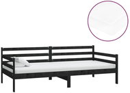 SHUMEE válenda s matrací 90 × 200 cm, masivní borové dřevo, černá, 3083603 - Postel