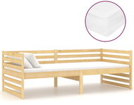 SHUMEE válenda s matrací 90 × 200 cm, masivní borové dřevo, 3083644 - Postel