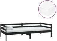 SHUMEE válenda s matrací 90 × 200 cm, masivní borové dřevo, černá, 3083573 - Postel