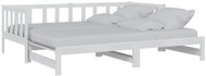 SHUMEE výsuvná válenda 2× (90 × 200) cm, masivní borovice, bílá, 806961 - Postel